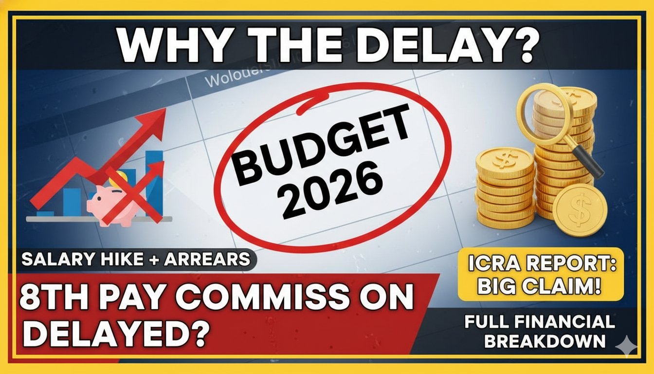 8th Pay Commission देरी और बजट असर का ग्राफिकल प्रतिनिधित्व