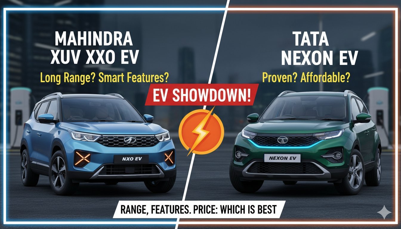 Mahindra XUV 3XO EV और Tata Nexon EV की साइड-बाय-साइड तुलना वाली इमेज