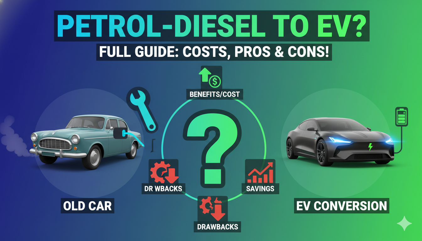 पेट्रोल कार को इलेक्ट्रिक व्हीकल में कन्वर्ट करते हुए मैकेनिक