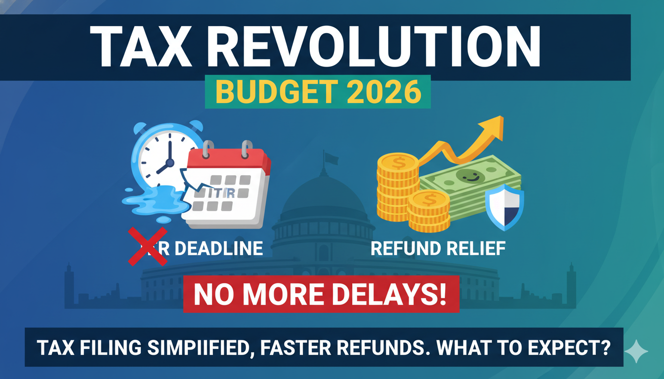 बजट 2026 में ITR डेडलाइन और रिफंड सुधारों की उम्मीदें दर्शाती छवि