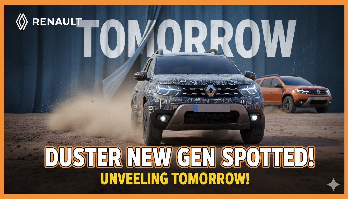 कैमोफ्लाज में टेस्टिंग होती रेनॉल्ट डस्टर की नई जनरेशन SUV भारतीय सड़कों पर।