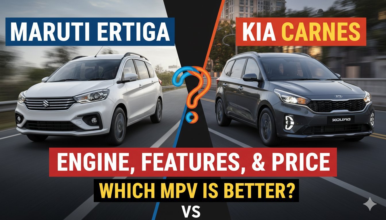 Maruti Ertiga और Kia Carens की साइड बाय साइड तुलना इमेज, 7-सीटर MPV