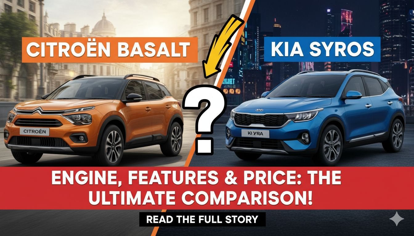 Citroen Basalt और Kia Syros की साइड-बाय-साइड तुलना, इंजन और फीचर्स हाइलाइट के साथ